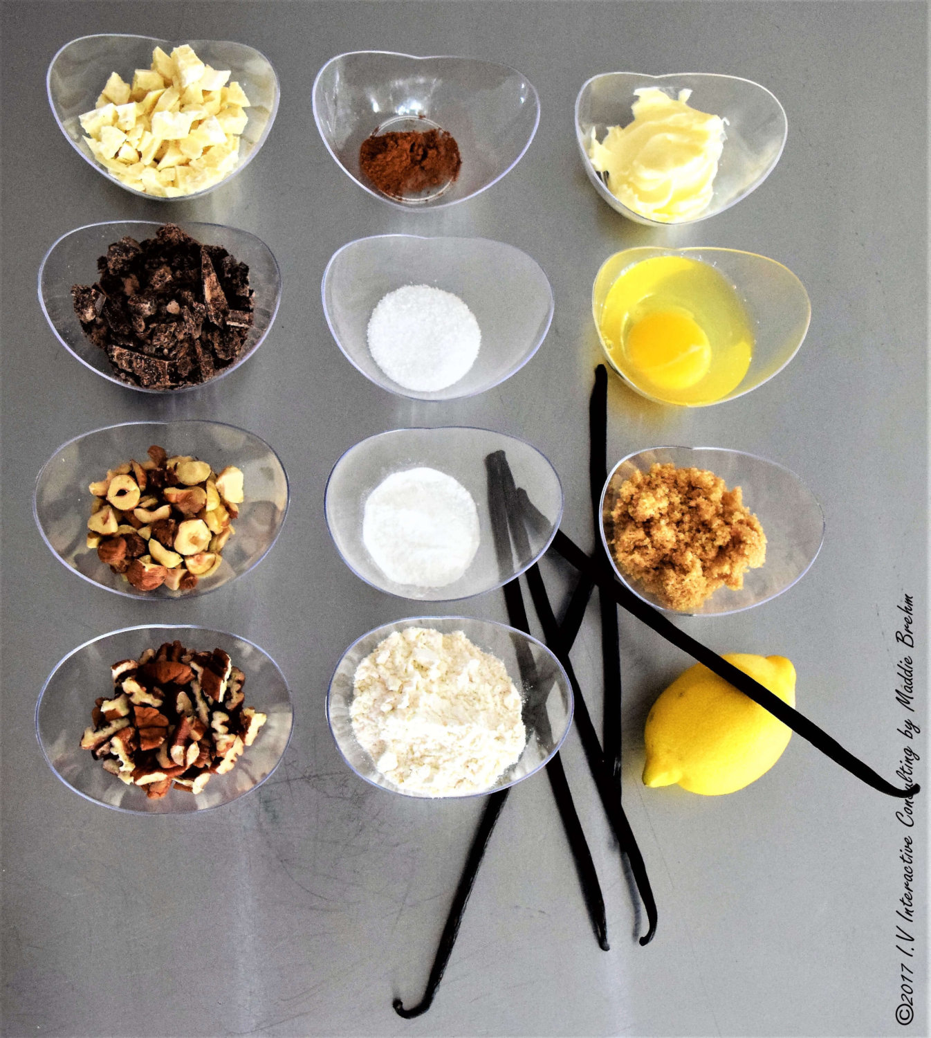 Ingredients cookies américains au chocolat moelleux et croustillants by Vincent Catala Chef Pâtissier & Cuisinier/French Private Cuisine & Pastry Chef - Catering in Miami